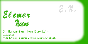 elemer nun business card